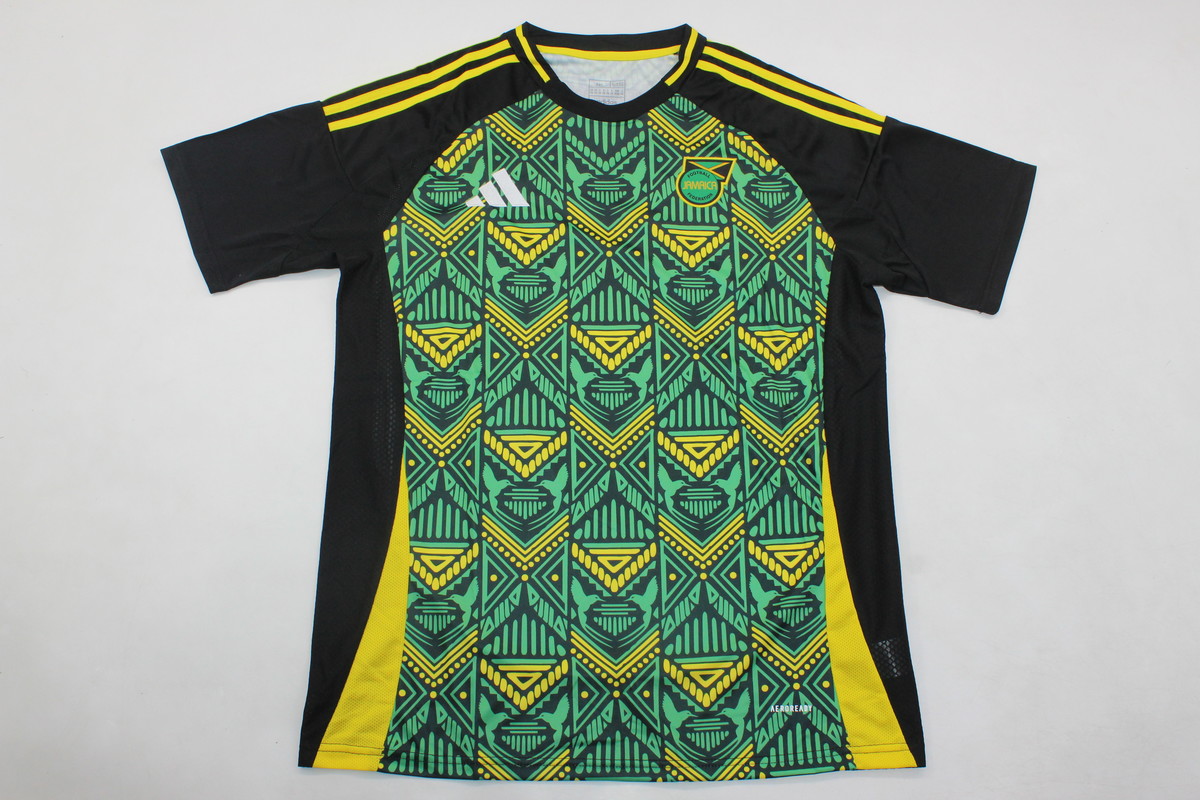 AAA Quality Jamaica 24/25 Away Black/Green/Yellow Soccer Jersey